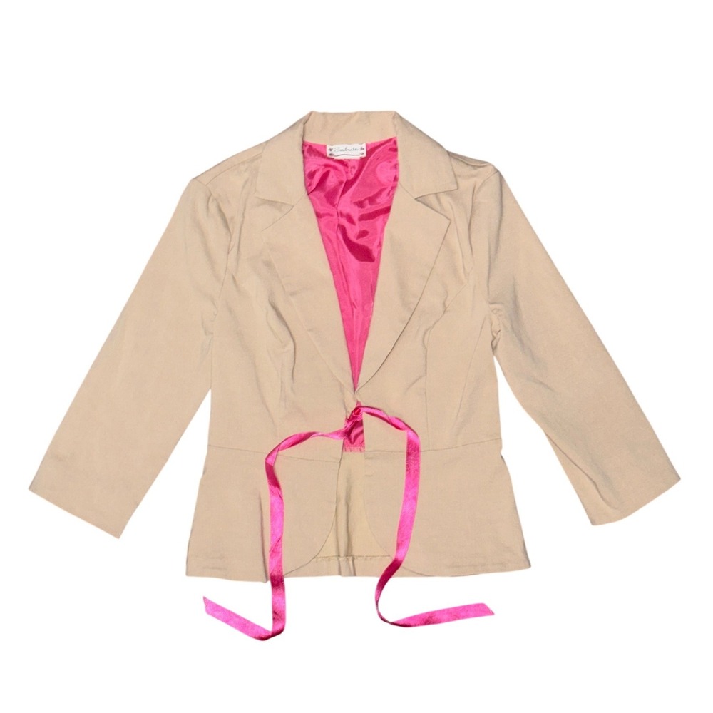 Soulmates Cropped Peplum Blazer Jacket Coquette Y2K Balletcore Academia Preppy